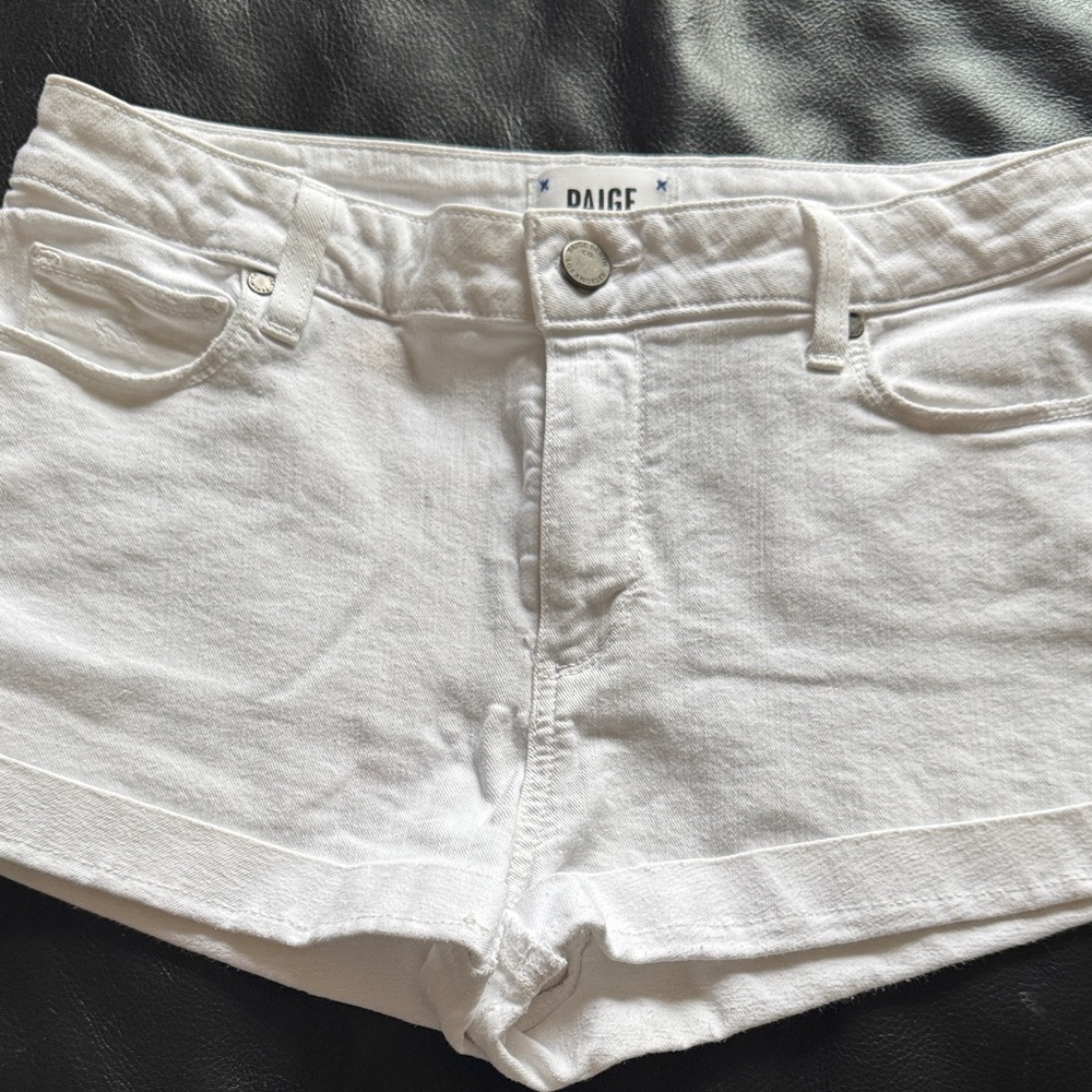 PAIGE Women's Crisp White Jean Shorts
style calked the JIMMY JIMMY SHORT